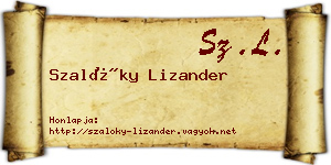 Szalóky Lizander névjegykártya